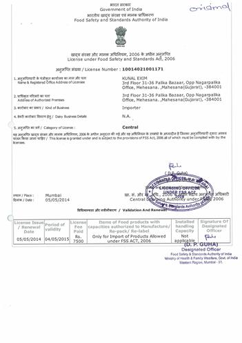 FSSAI LICENCE